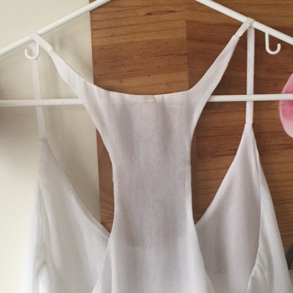 Bershka Flowy White Tank Top - Picture 4 of 5